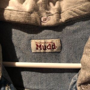 Denim vest with hood